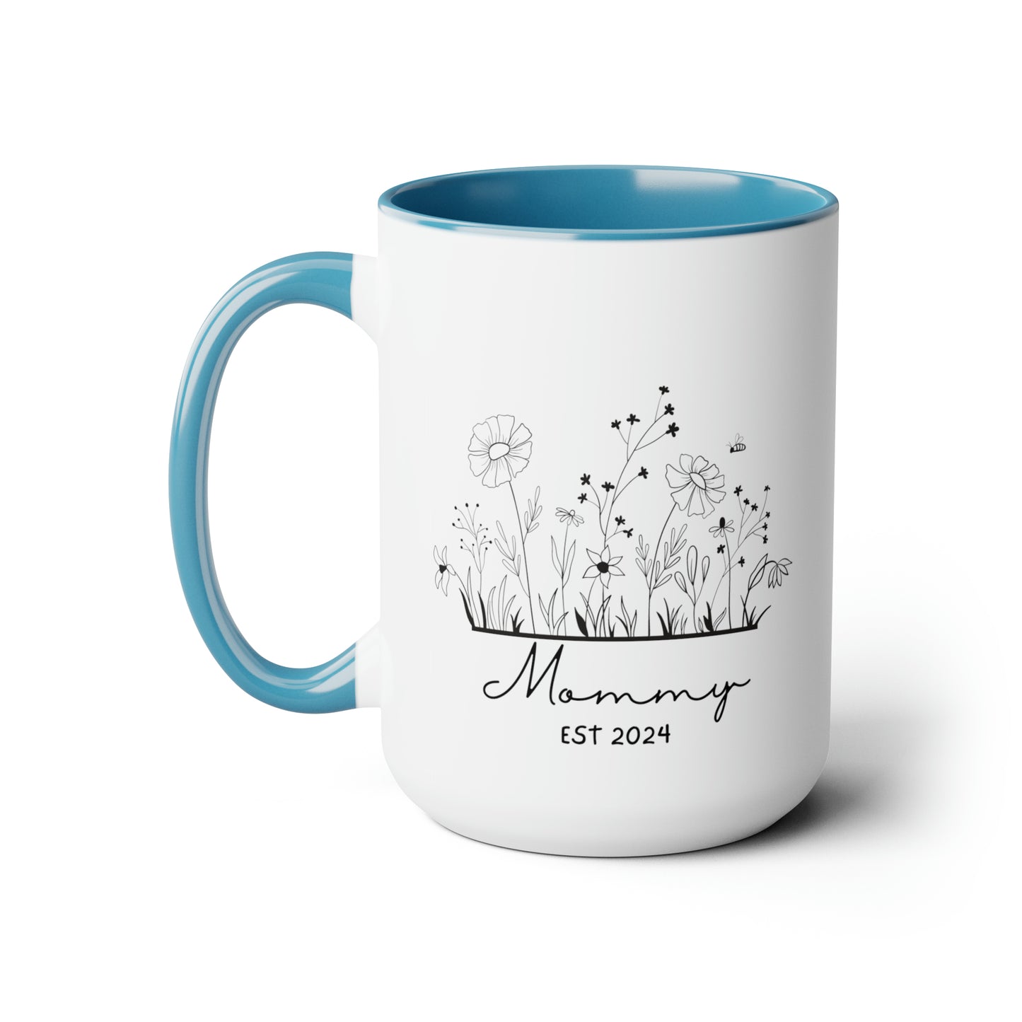 Mommy EST 2024 Flower Mug, Mother's Day Gift