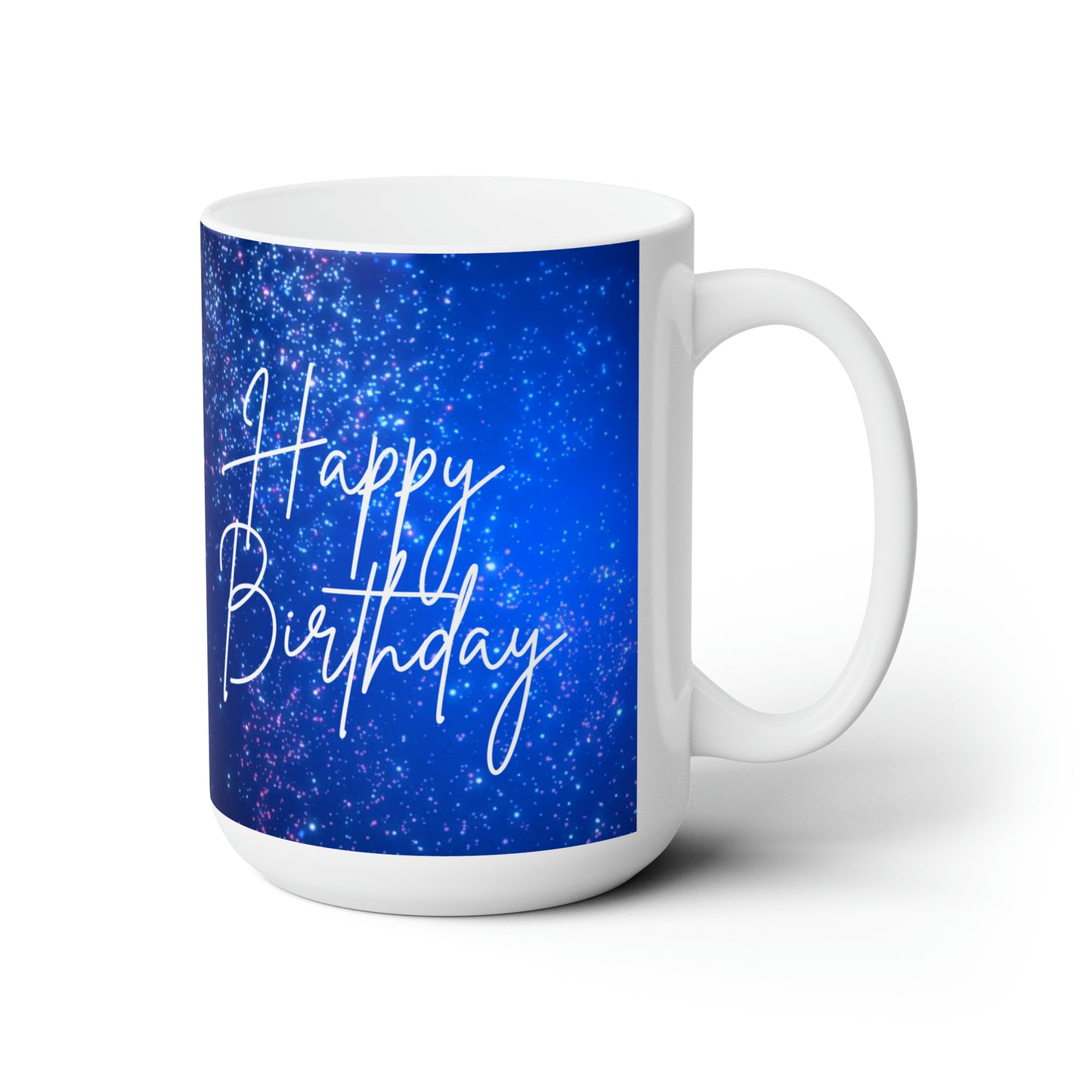 Happy Birtdhay Ceramic Coffee Mugs 15oz, Blue