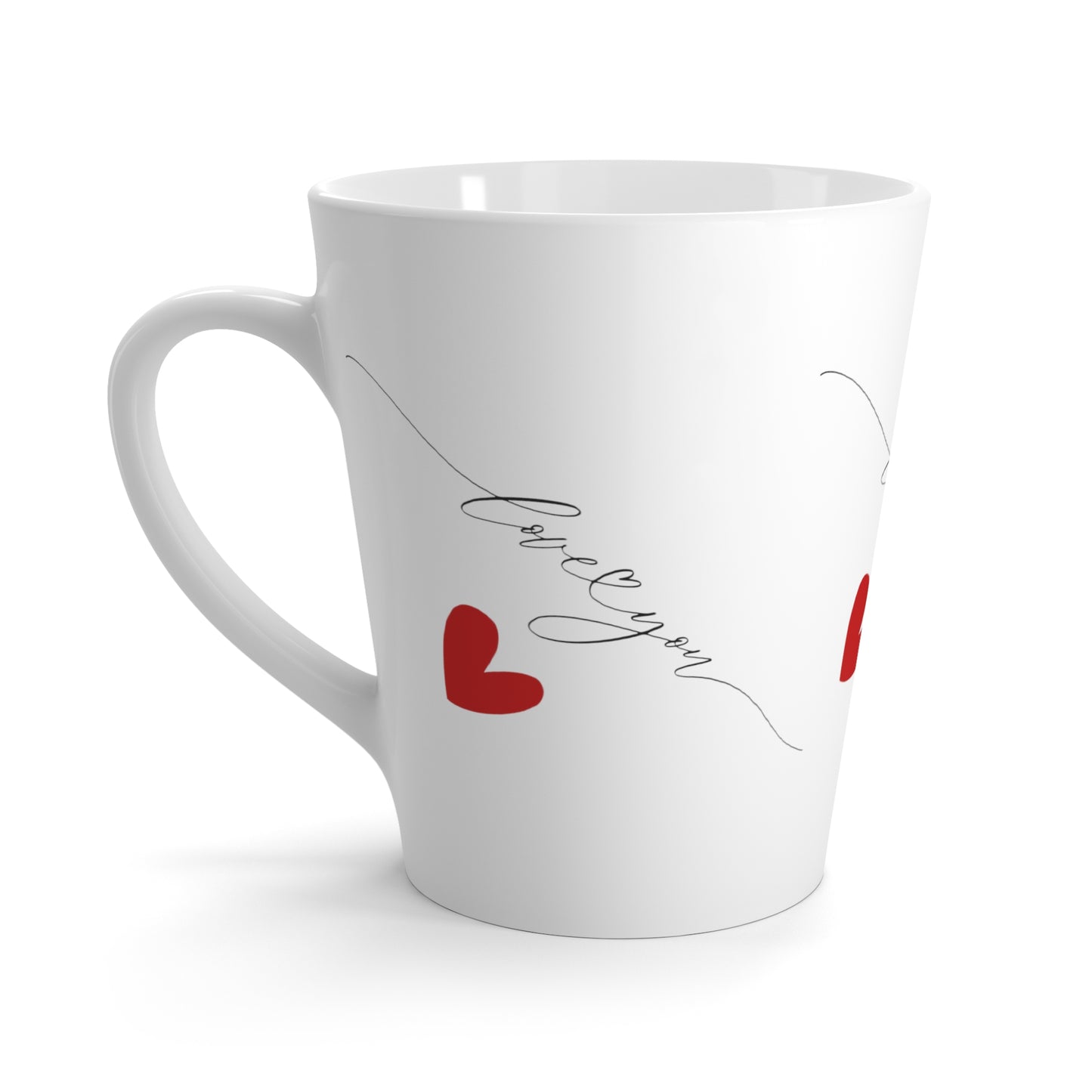Valentine's Latte Mugs, Love You Printed Latte Mugs for Her