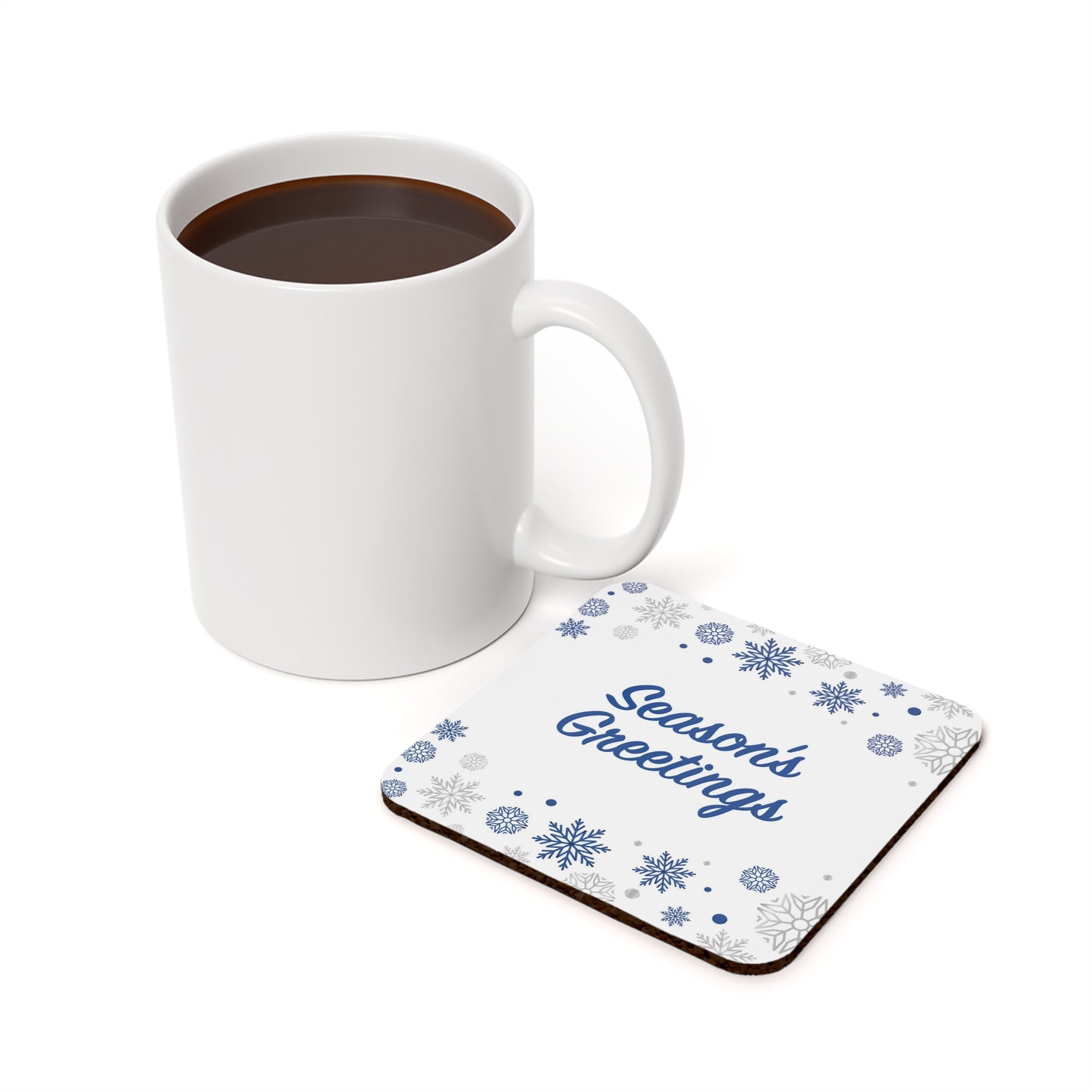 Season's Greetings Holiday Cork Back Coaster