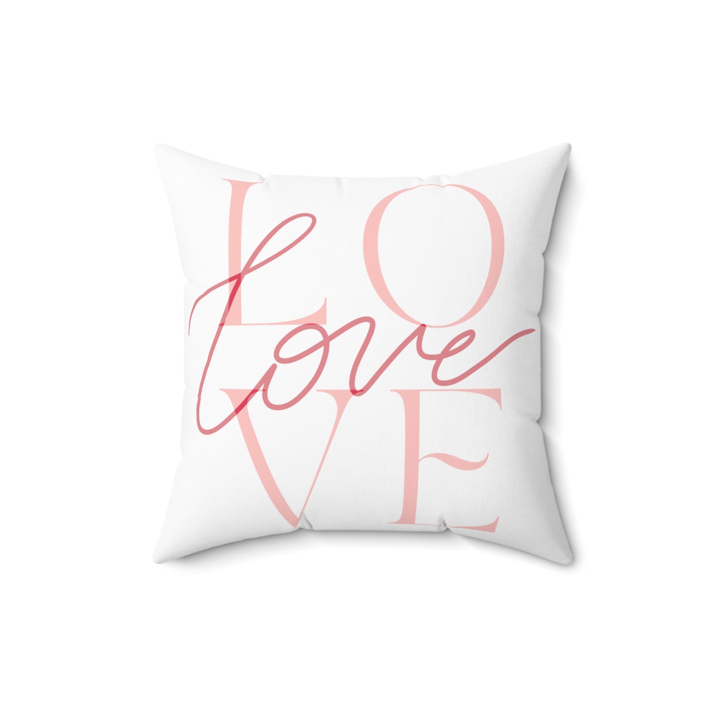 Love You Printed Spun Polyester Sqaure Pillow Case for Valentine