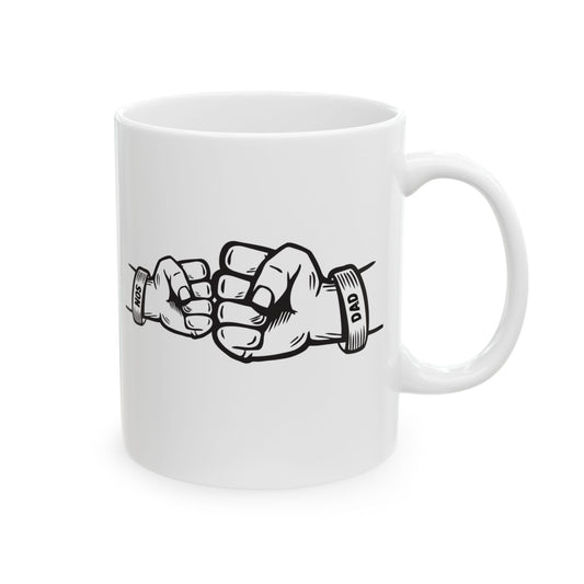 Father and Son Fist Bump Mug – Dad and Son Coffee Cup, Father’s Day Gift, Birthday Gift for Dad