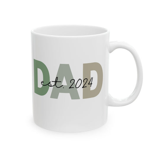 DAD est. Mug – New Dad Coffee Cup, First Father’s Day Gift, 11oz & 15oz