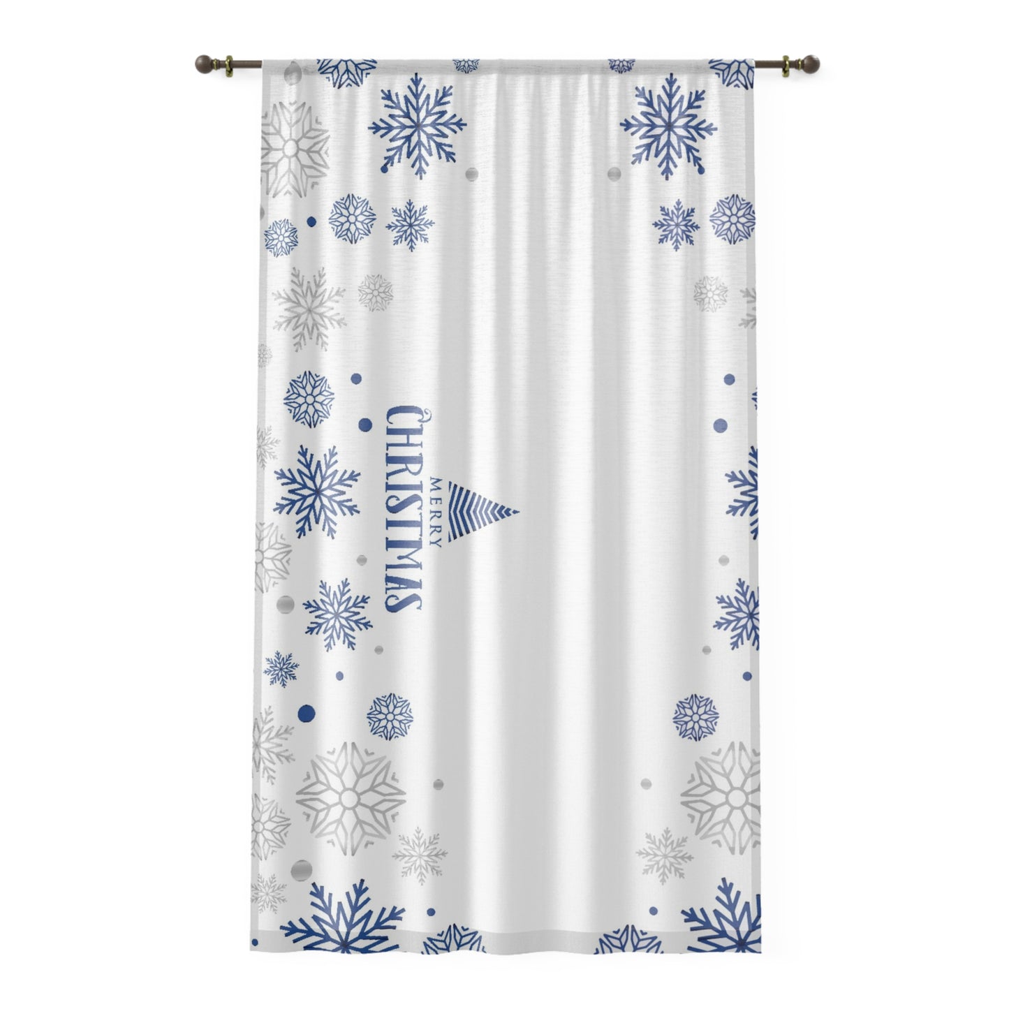 White Christmas Window Curtain