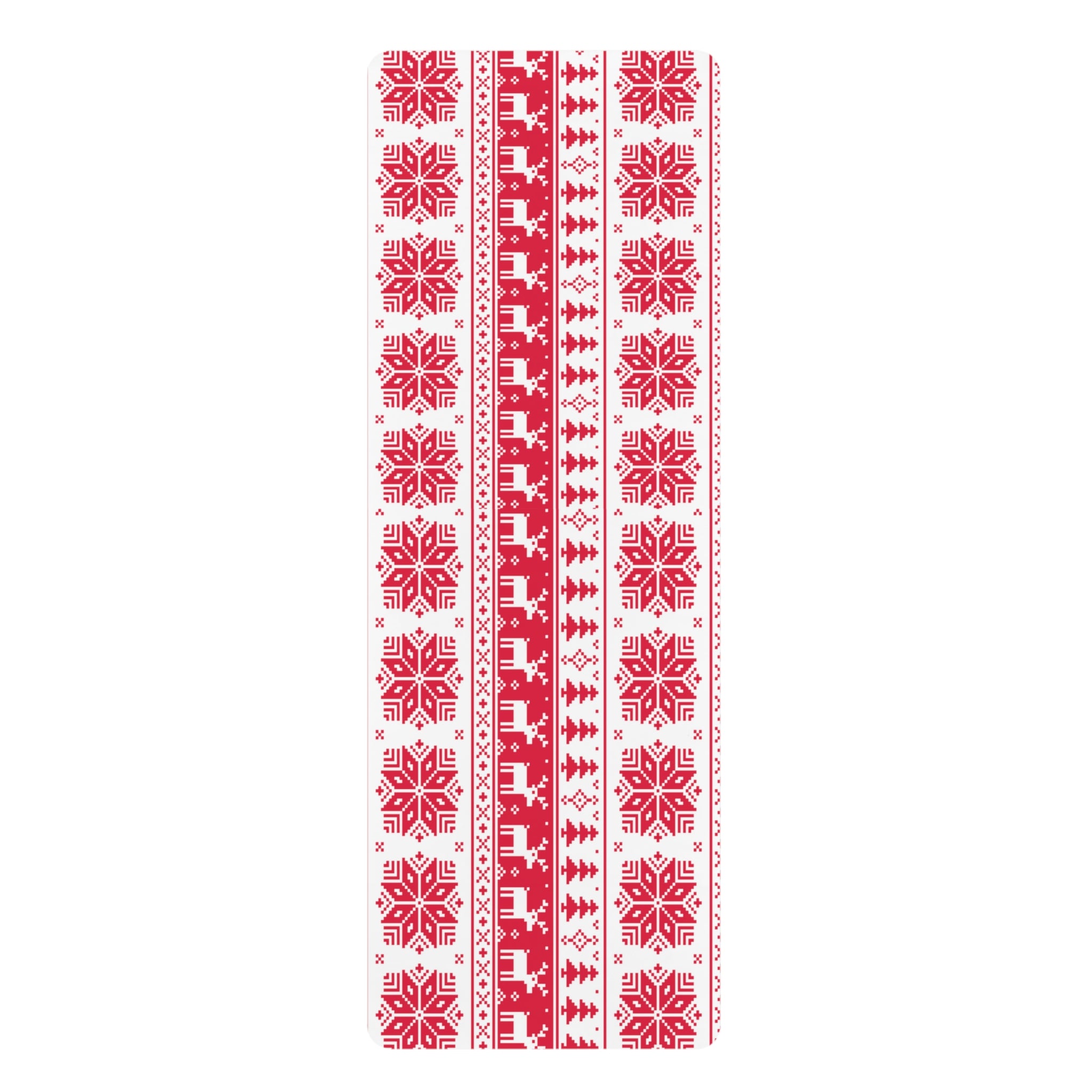 Anti-Slip Christmas Rubber Yoga Mat with Microfiber Suede Top – 24” x 68”