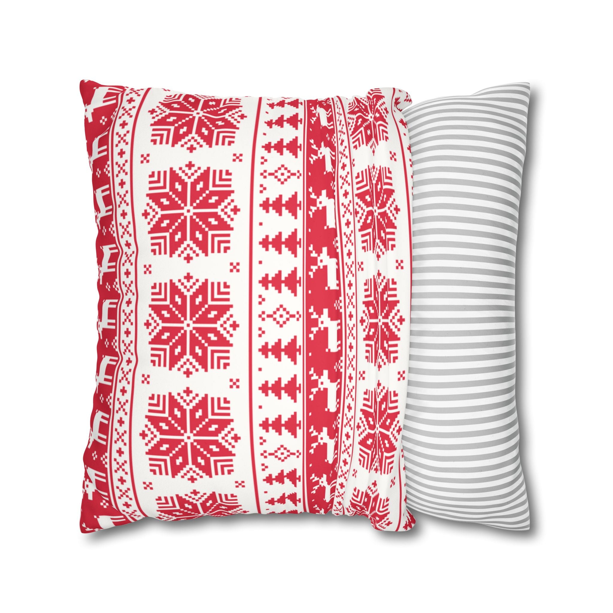 Christmas Faux Suede Square Pillow Case – Festive Decorative Cushion Cover