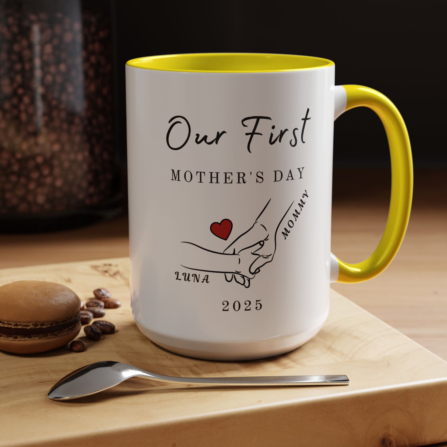 Personalized First Mother’s Day Mug – Custom Name Coffee Mug – Thoughtful Gift for New Moms