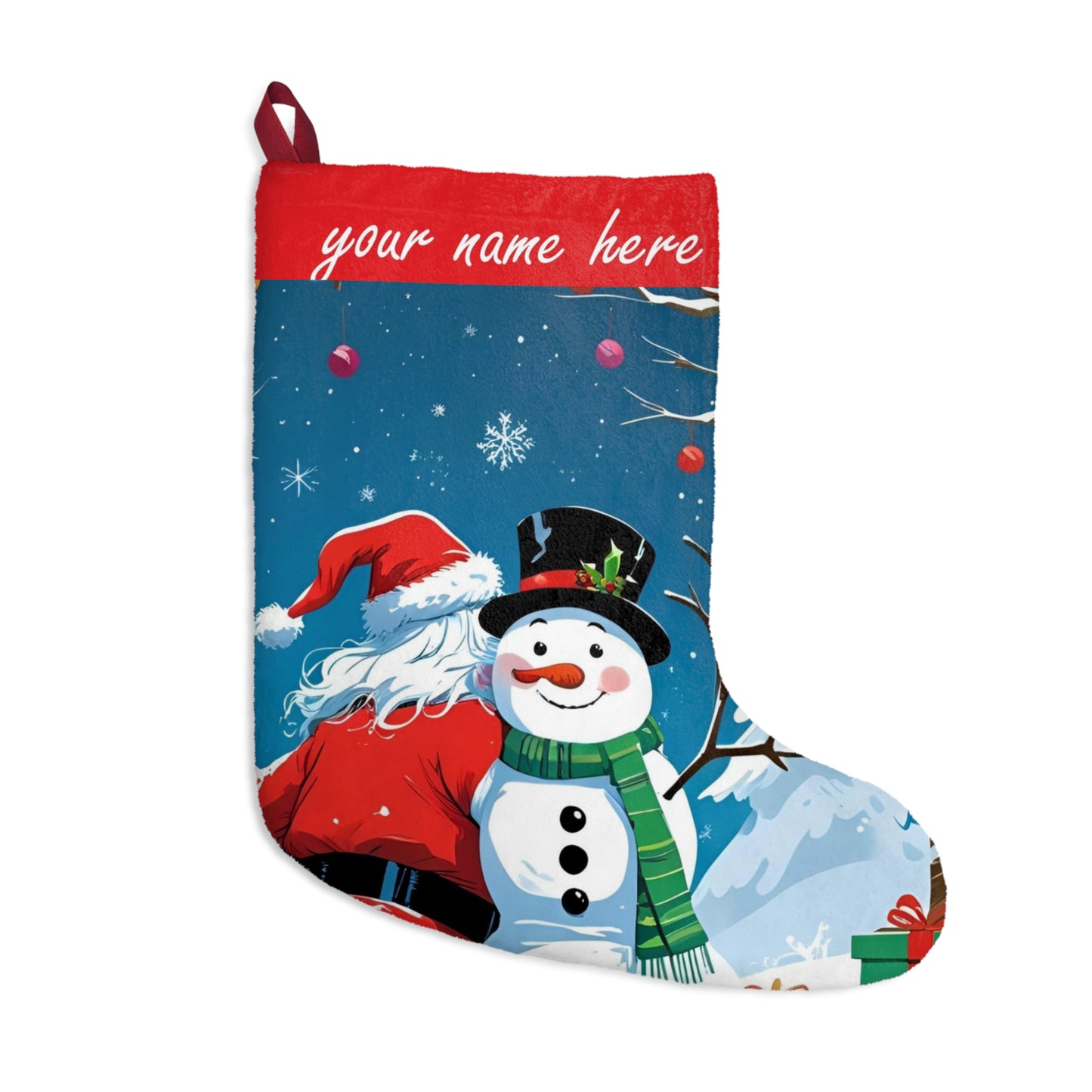 Christmas Stocking with Custom Name – Festive Decoration for the Holidays
