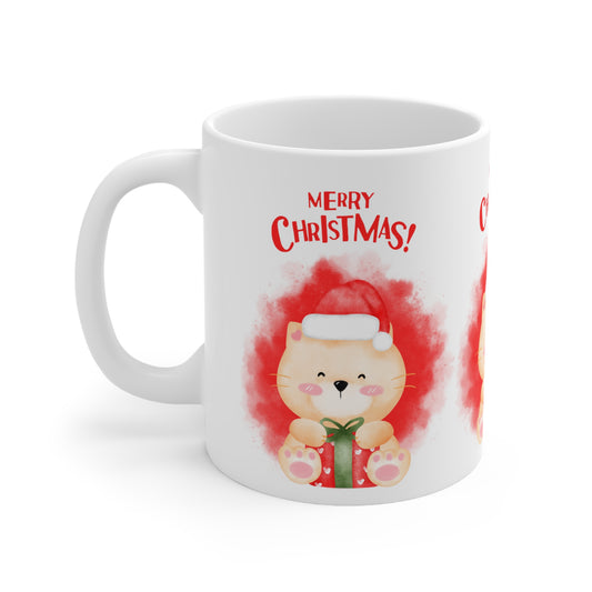 Spread Holiday Cheer with a Merry Christmas Teddy Mug (11 & 15oz)