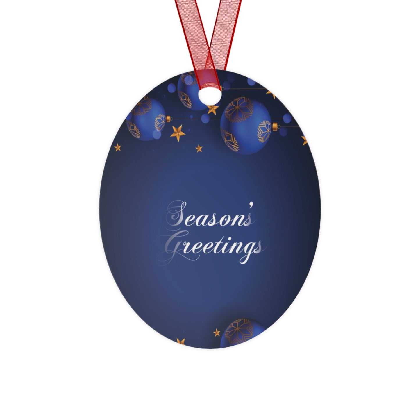Season's Greetings Metal Ornaments for Festivals, Blue