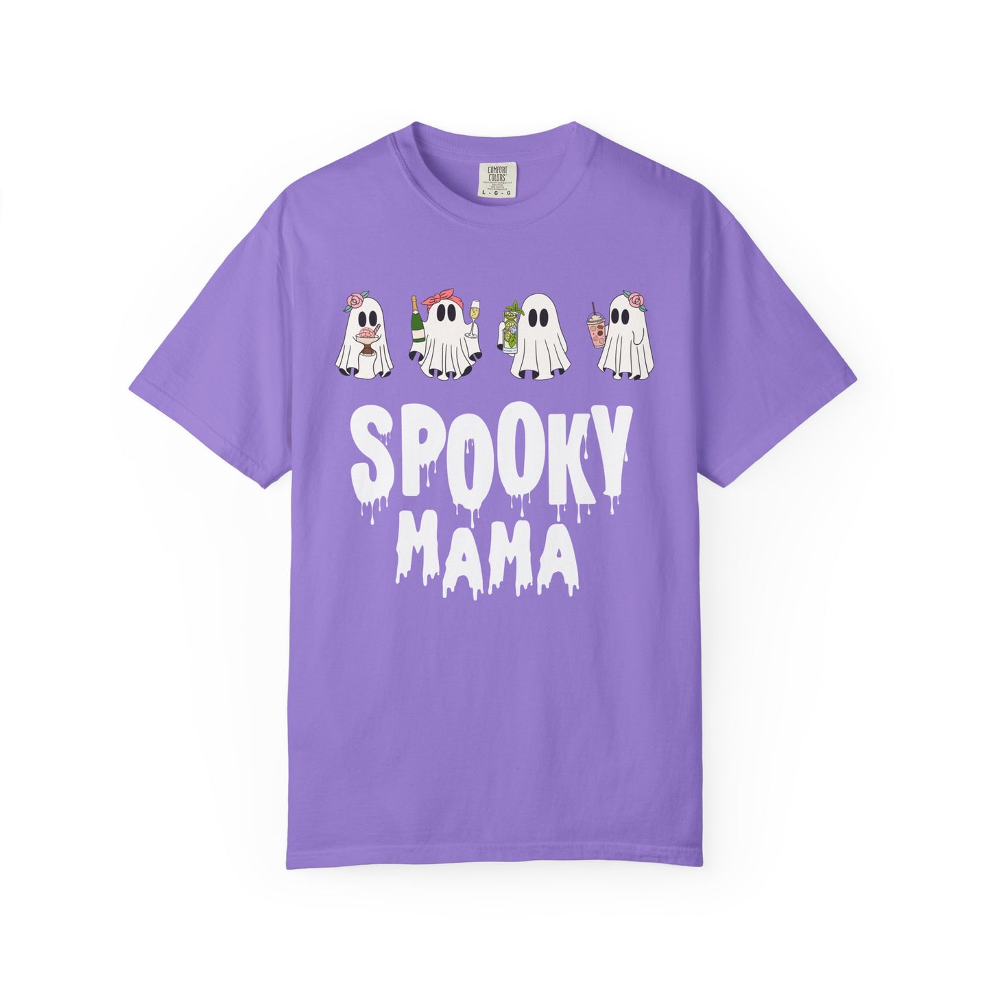 Halloween Spooky Mama Garment-Dyed T-shirt
