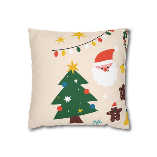 Christmas Square Pillow Case – Spun Polyester Cover with Double-Sided Print