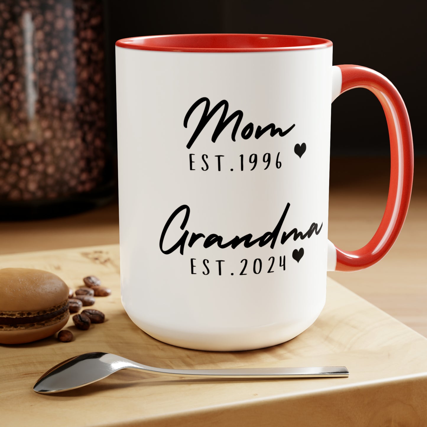 Mom & Grandmaa Custom Year Birthday Mug, Mother's Day Gift