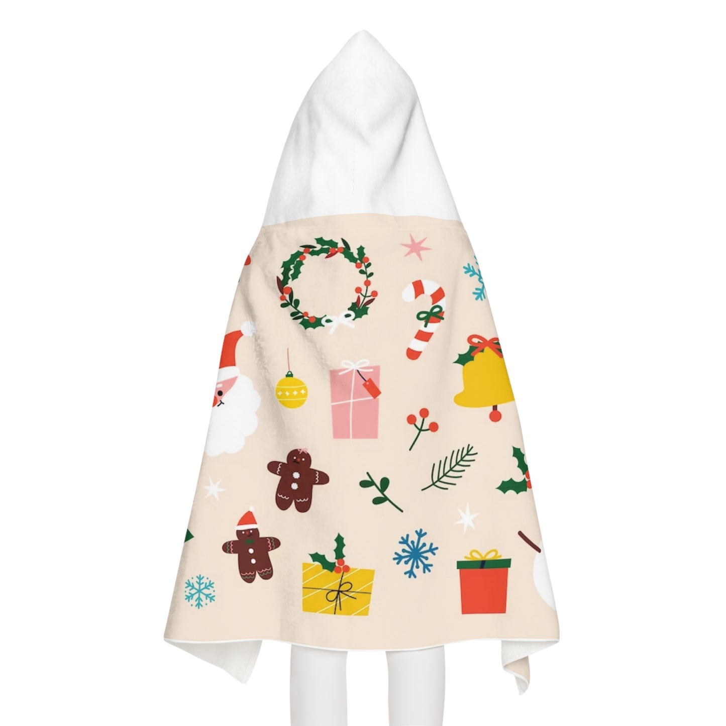 Soft and Cozy Christmas Youth Hooded Towel with Terry Cotton Lining