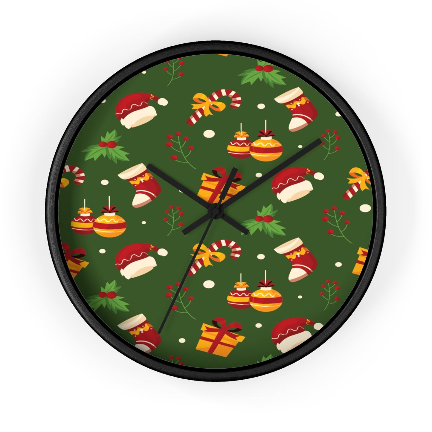 Christmas Wall Clock, Dark Green