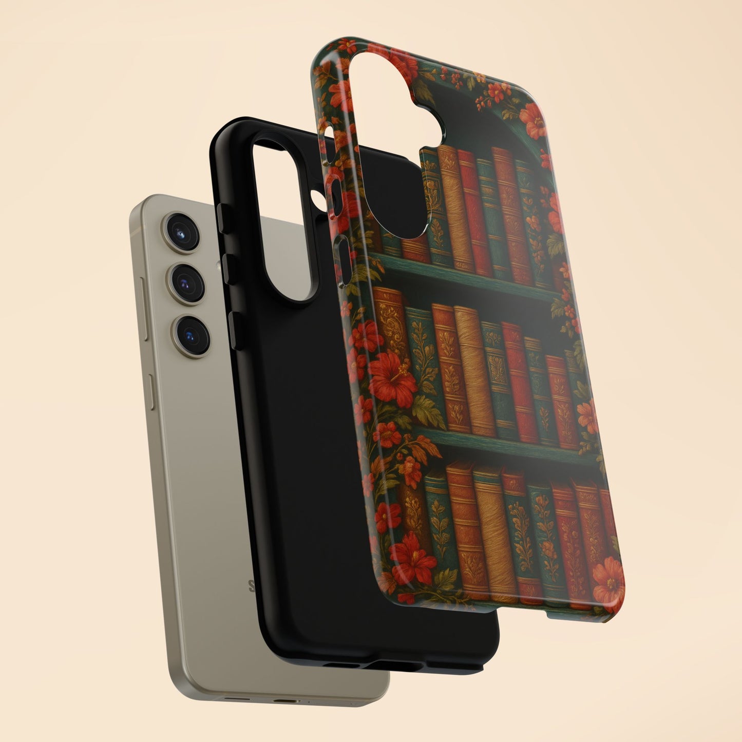 Phone Case - Bookshelf Vintage Book Lover's iPhone & Samsung Cover