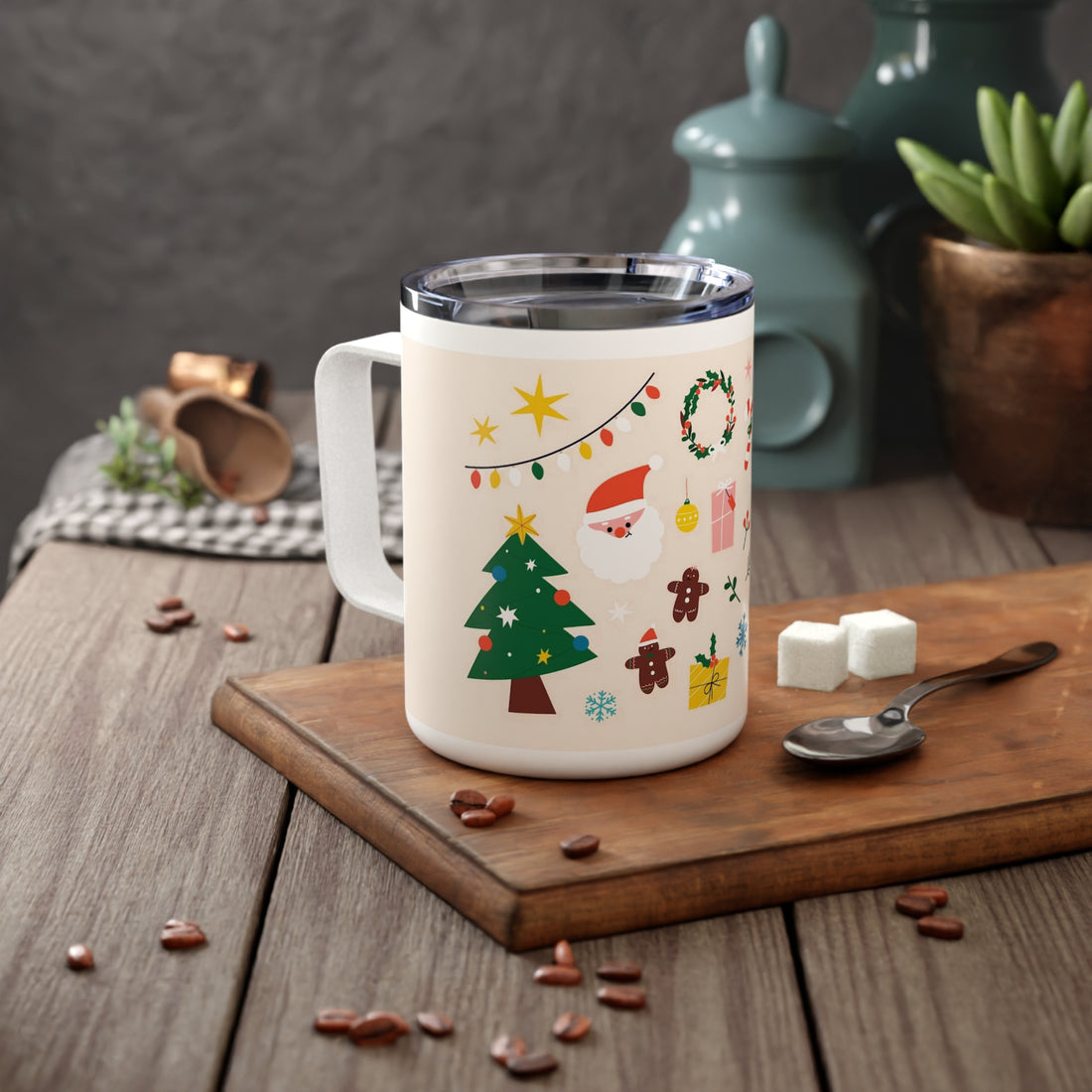 Insulated Christmas Mugs 10oz, Christmas Travel Mugs