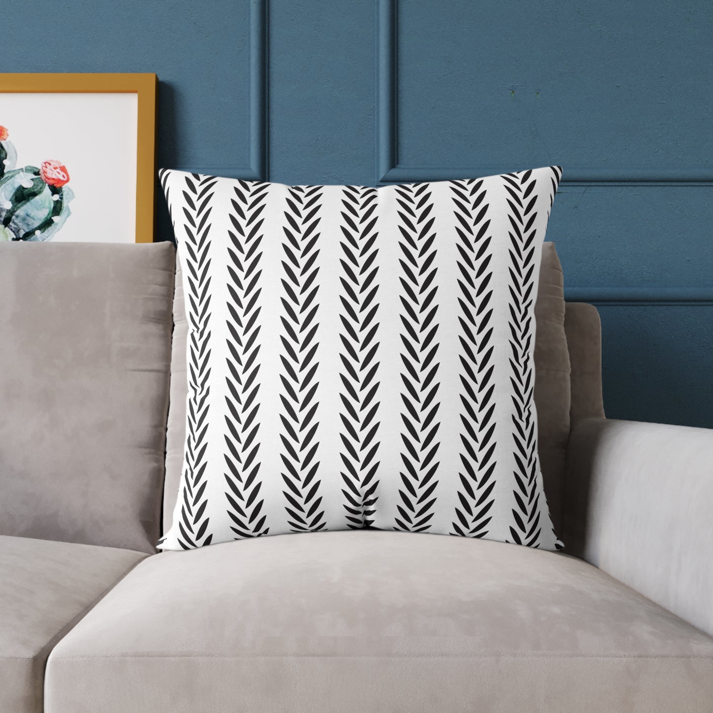 Black and White Chevron Throw Pillow – Minimalist Geometric Cushion