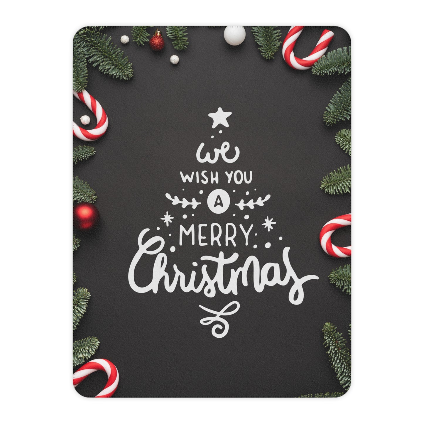 We Wish You Merry Christmas Printed Sherpa Blanket