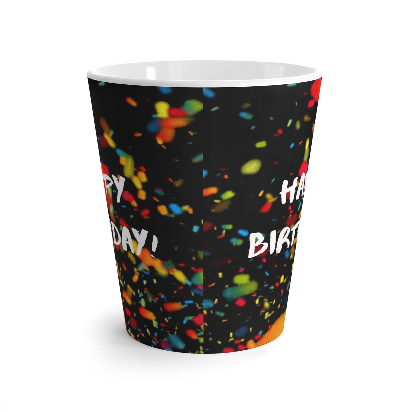 Happy Birthday Latte Mugs 12oz, Black