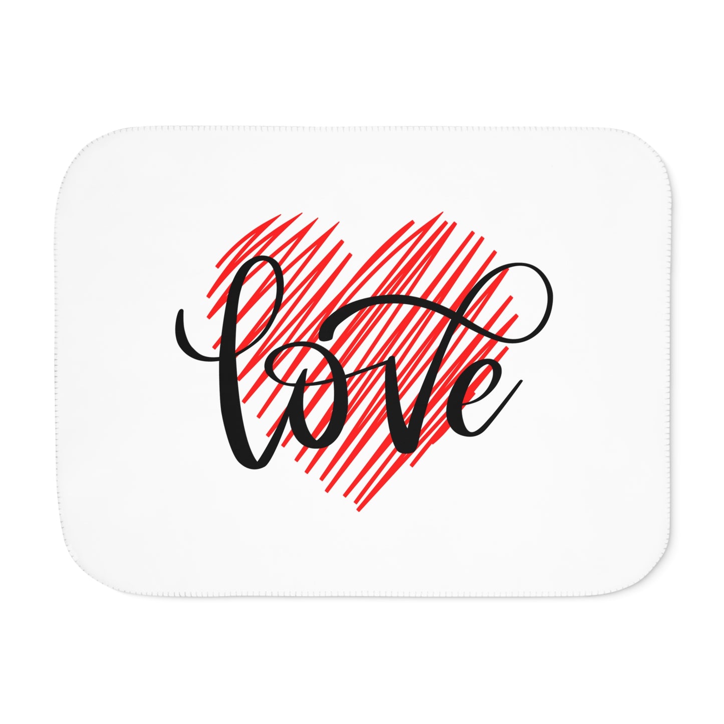 Love inside Heart in Red Printed Sherpa Blenket for Valentine