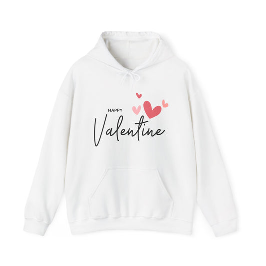 Valentine Sweatshirt, Unisex Heavy Blend™ Hooded Sweatshirt with Happy Valentine Print, Valentine Gift