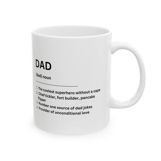 Dad Dictionary Ceramic Coffee Mug – Funny & Heartfelt Father’s Day Gift, 11oz & 15oz