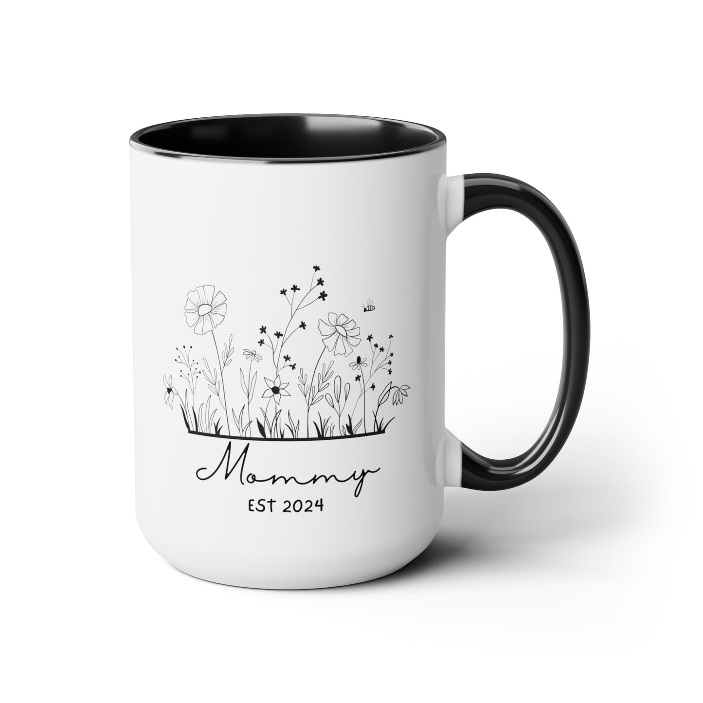 Mommy EST 2024 Flower Mug, Mother's Day Gift