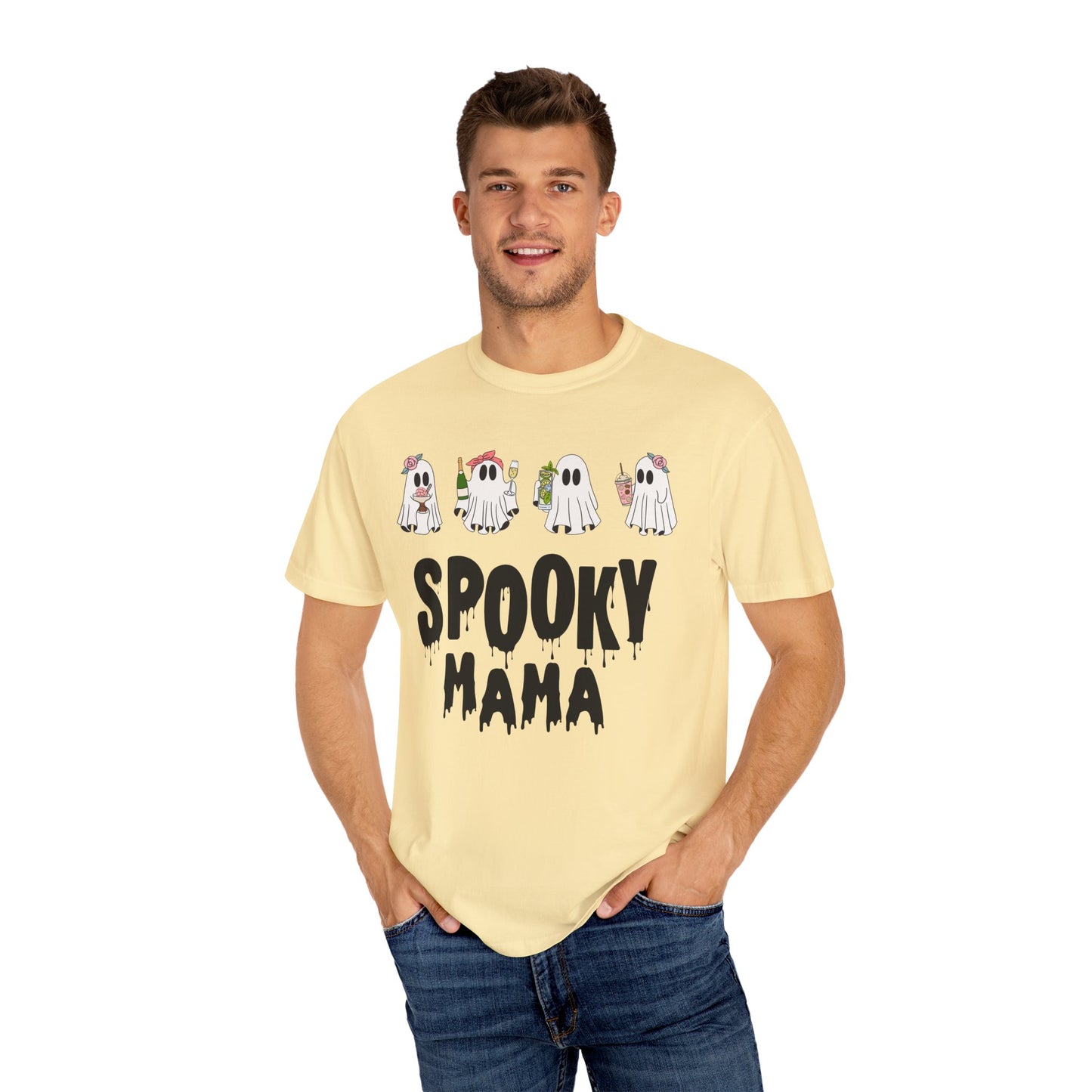 Halloween Spooky Mama Garment-Dyed T-shirt