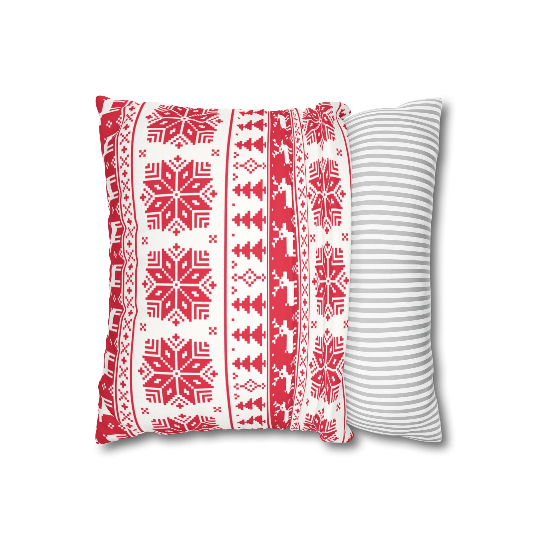 Christmas Faux Suede Square Pillow Case – Festive Decorative Cushion Cover