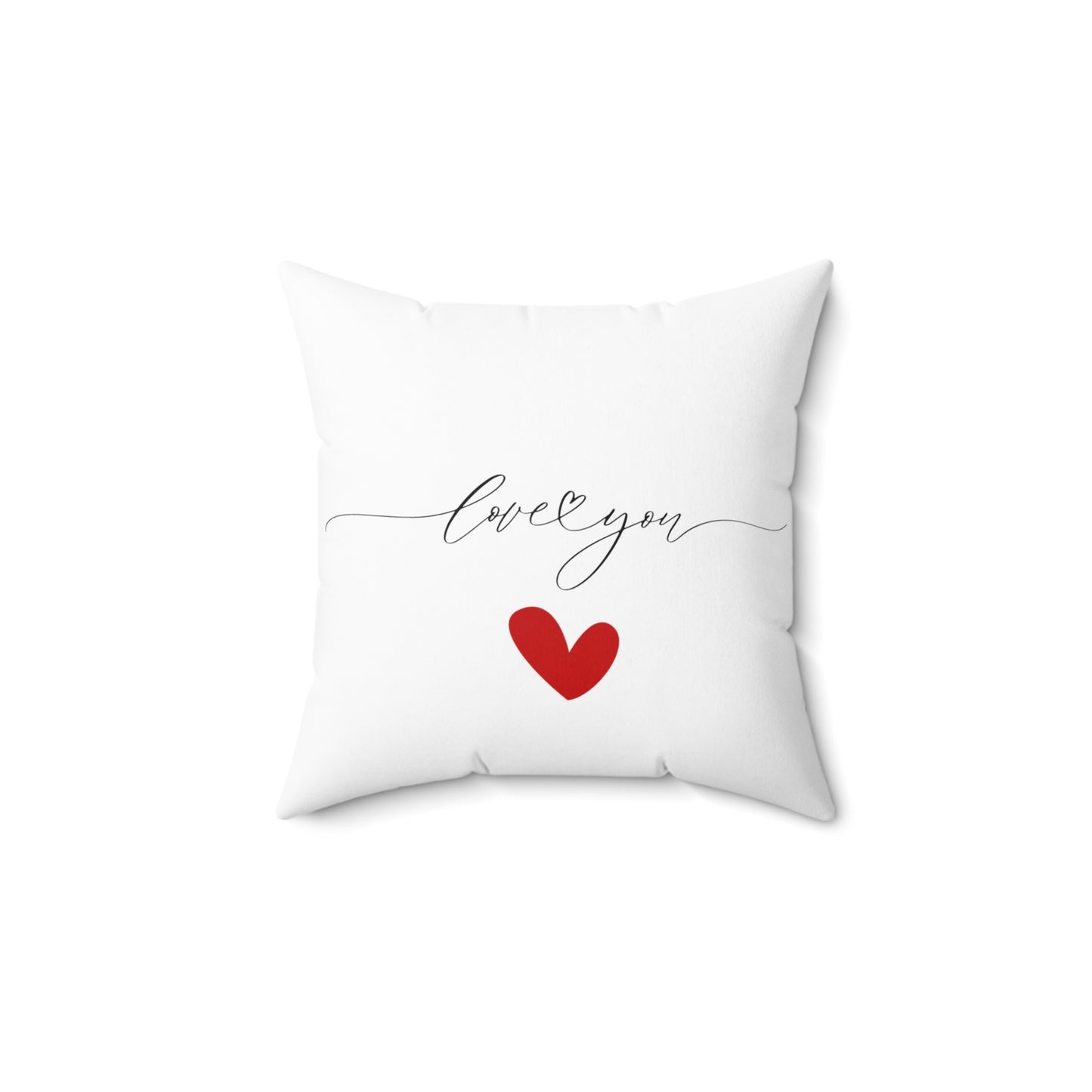 Love You with Heart Spun Polyester Sqaure Pillow for Valentine day