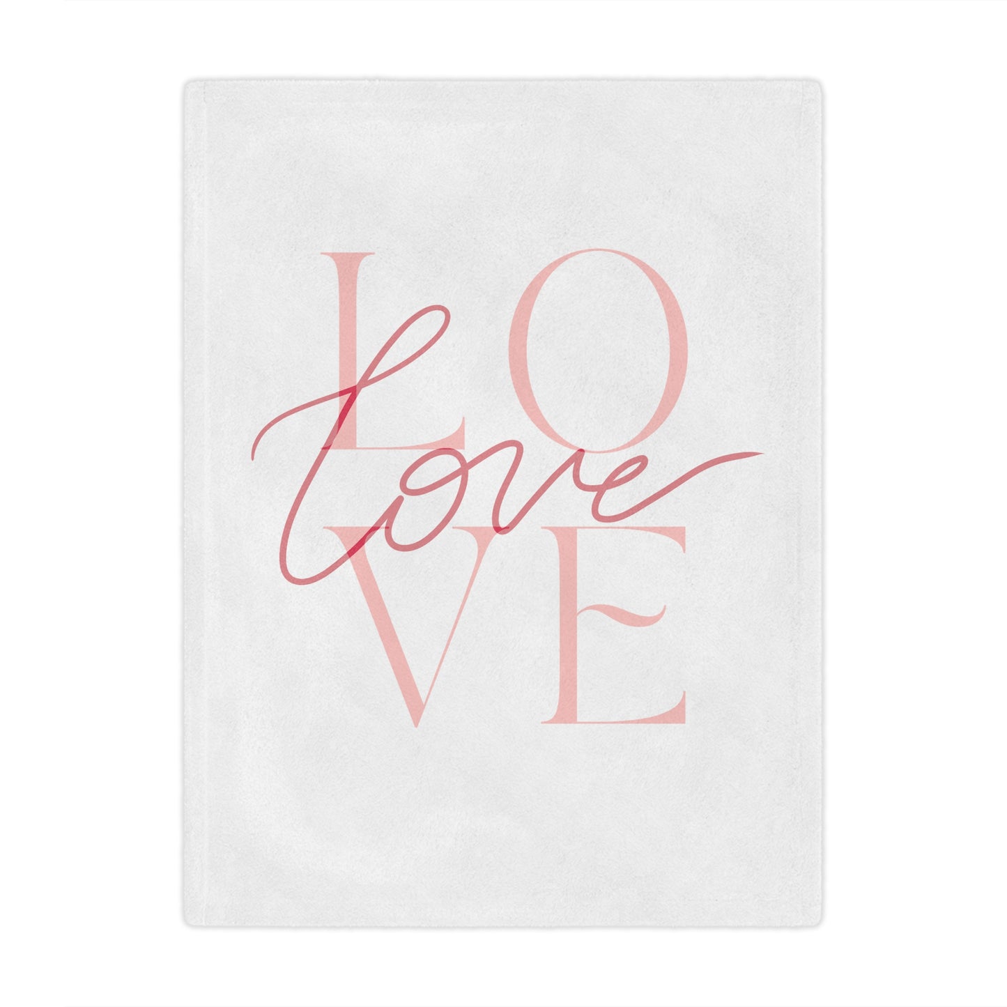 I Love Printed Valenitne Minky Blanket, White & Red