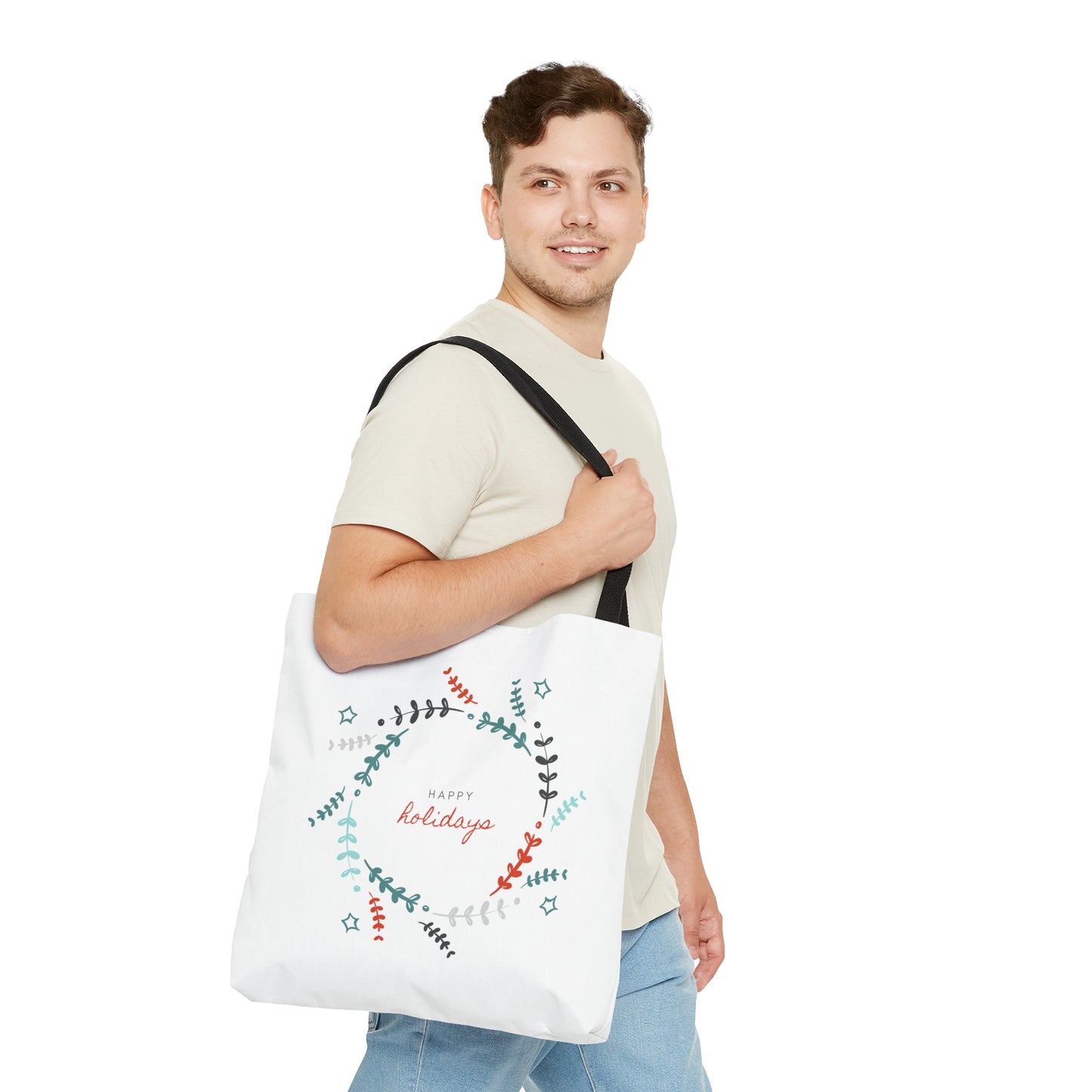 Happy Holidays Printed Tote Bags