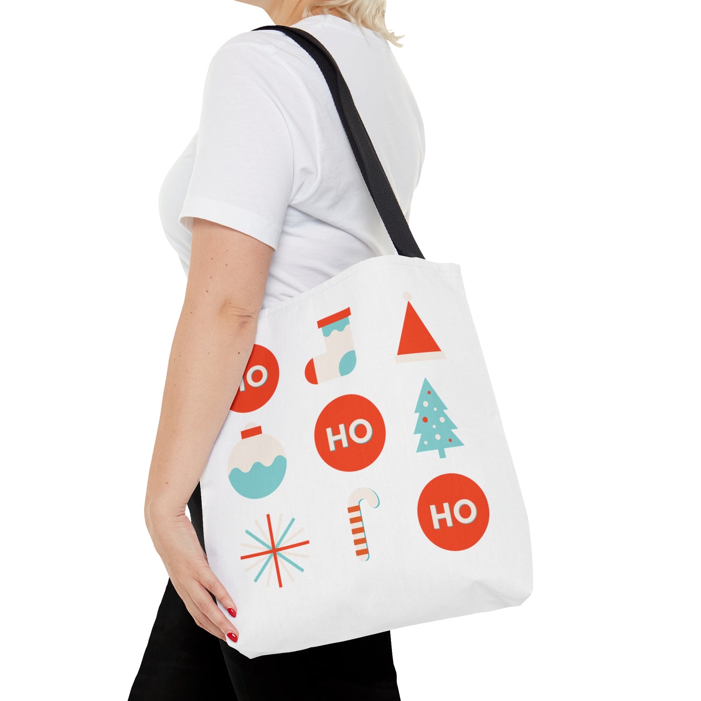 Merry Christmas Tote Bags, Reusable Tote Bags with Ho Ho Printed
