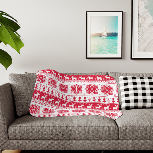 Red Christmas Sherpa Blankets