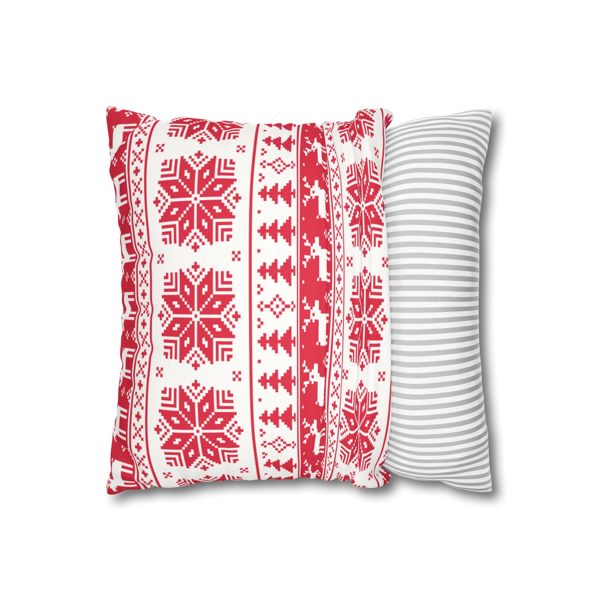 Christmas Faux Suede Square Pillow Case – Festive Decorative Cushion Cover