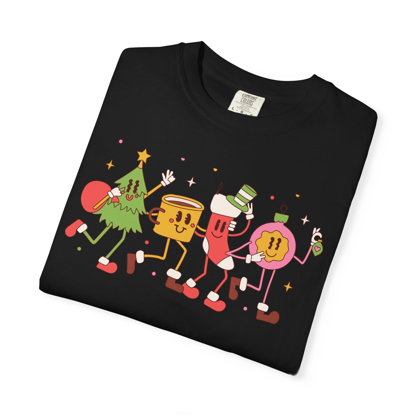 Cute Christmas Party Characters T-Shirt – Fun Holiday Graphic Tee for Adults & Teens
