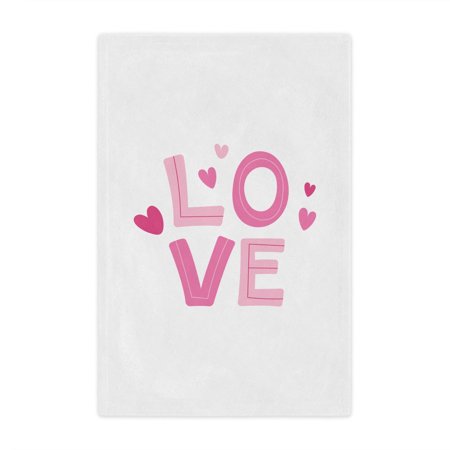 Love with Hearts Printed Velveteen Minky Blanket