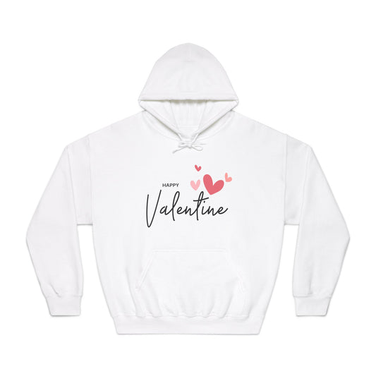 Valentine Sweatshirt, Unisex DryBlend® Hooded Sweatshirt with Happy Valentine Print