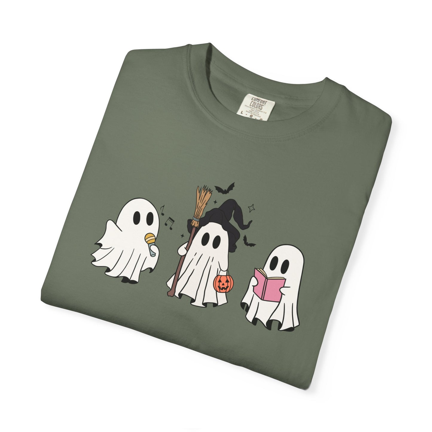 Cute Ghost Friends Halloween T-Shirt – Fun Cartoon Graphic Tee for Spooky Season