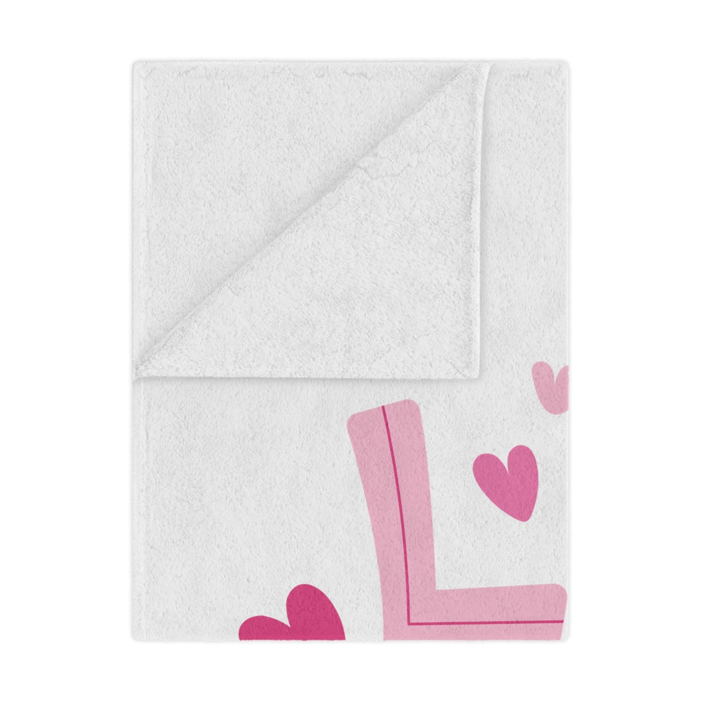 Love with Hearts Printed Velveteen Minky Blanket