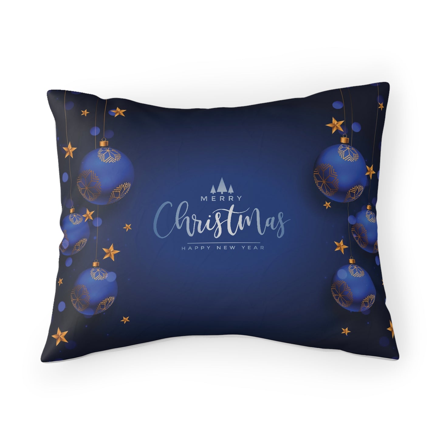 Dark Blue Christmas Pillow Sham