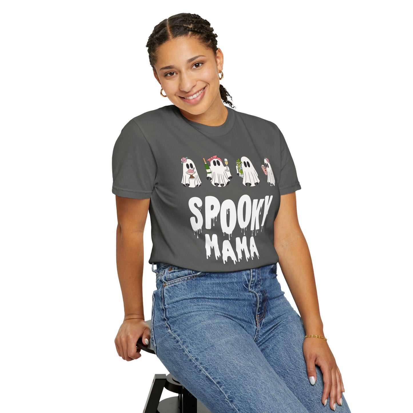 Halloween Spooky Mama Garment-Dyed T-shirt