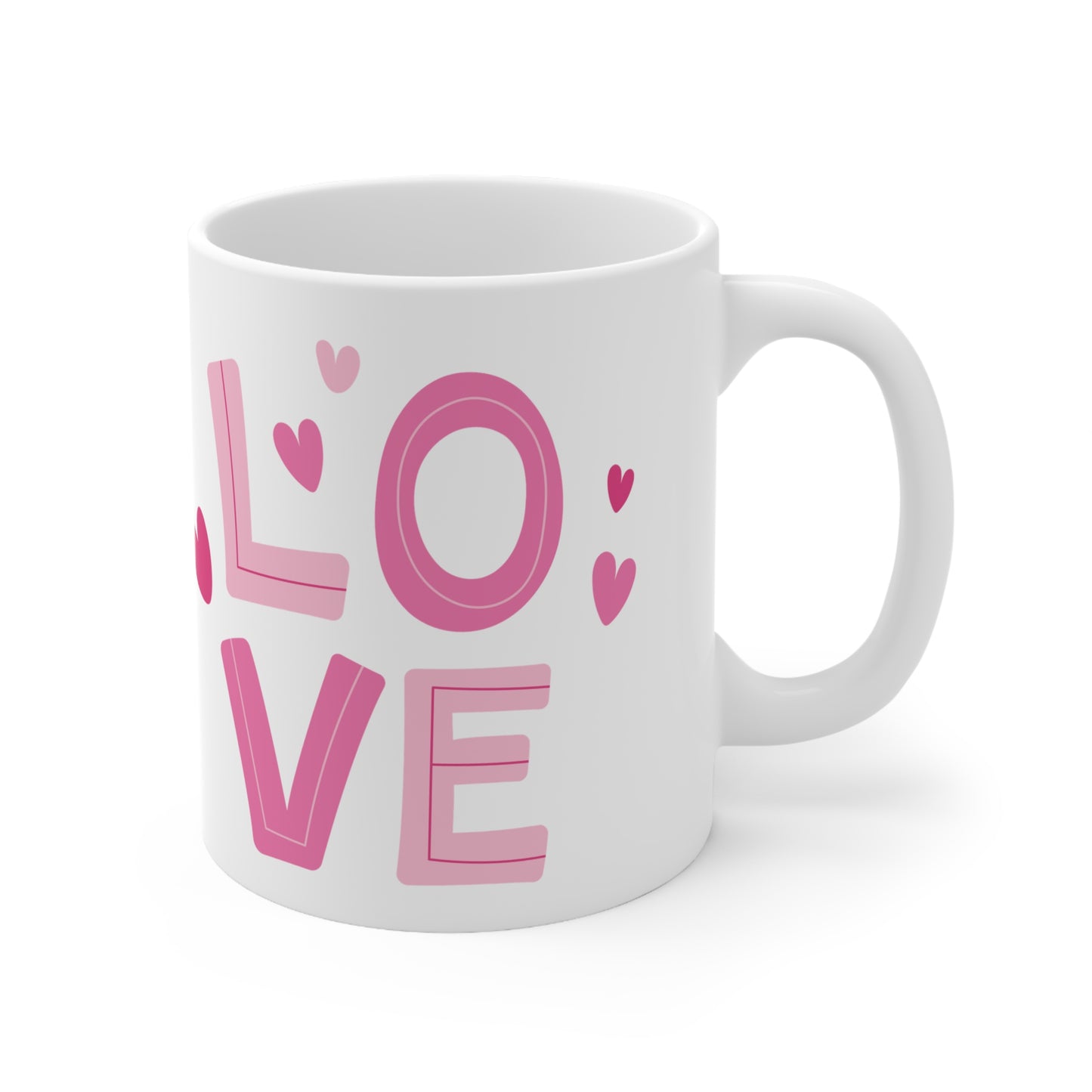 Love with Hearts Printed Valentine Ceramic Mug, 11oz
