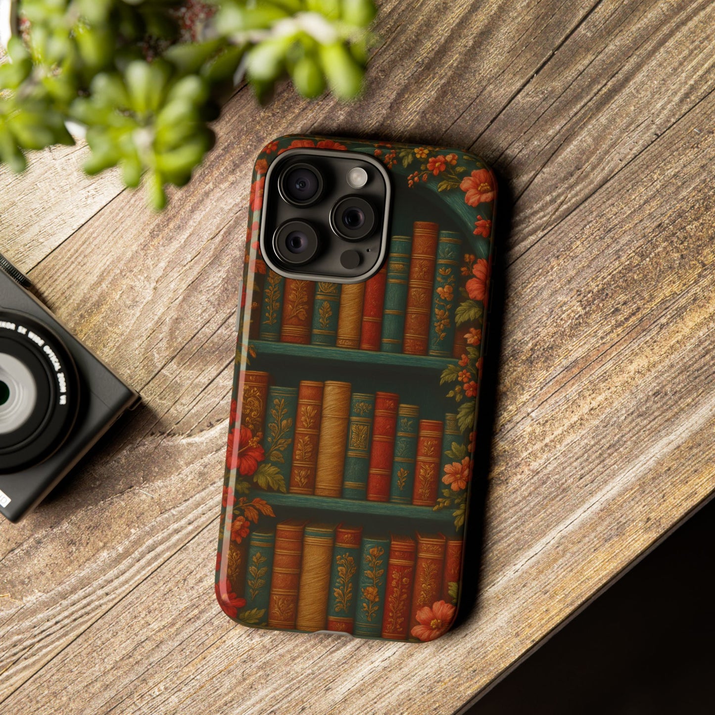 Phone Case - Bookshelf Vintage Book Lover's iPhone & Samsung Cover