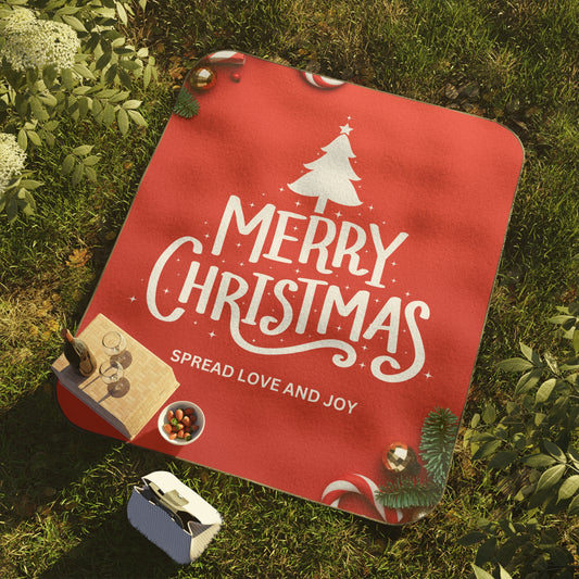 Merry Christmas with Spread Love and Joy Printed Picnic Blanket