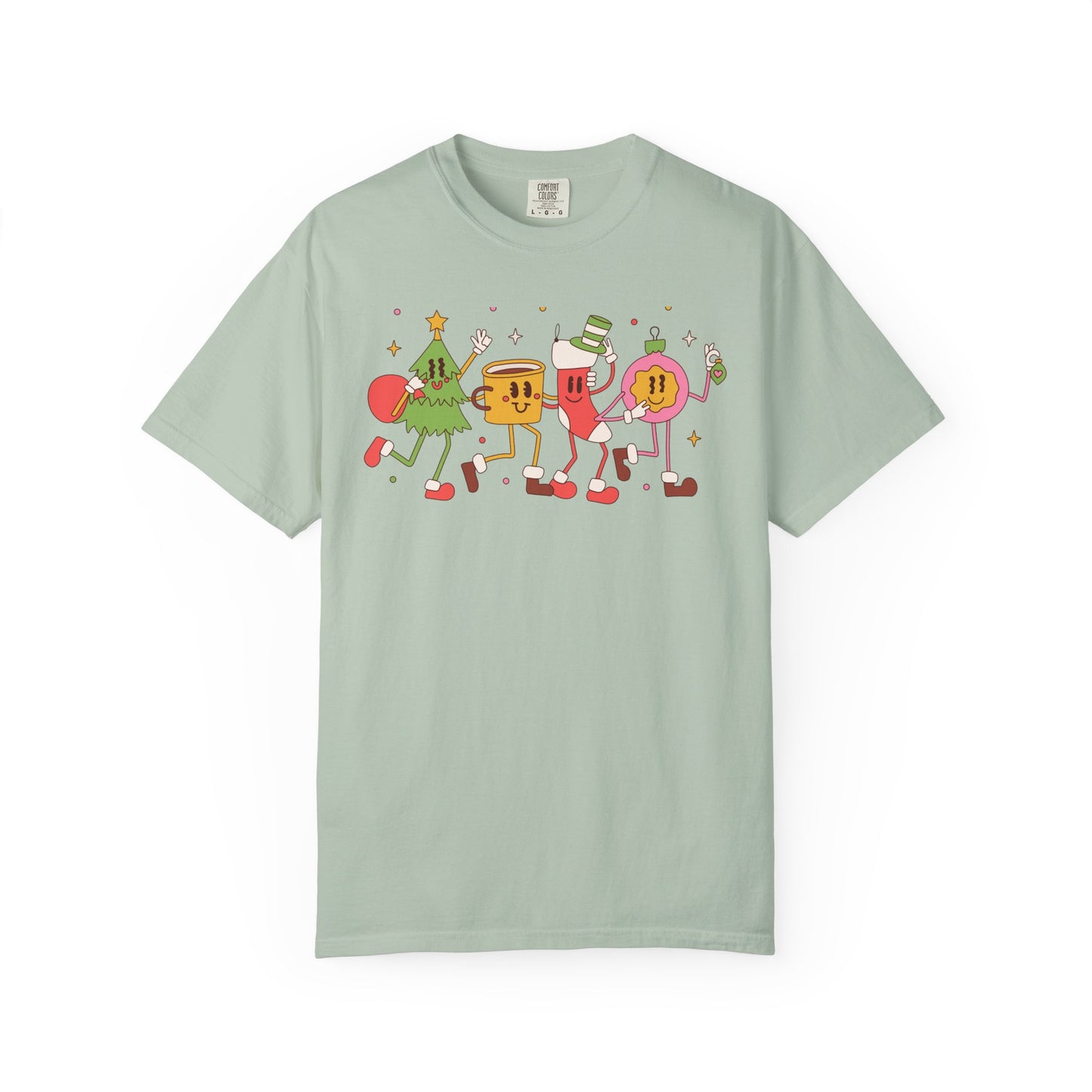 Cute Christmas Party Characters T-Shirt – Fun Holiday Graphic Tee for Adults & Teens