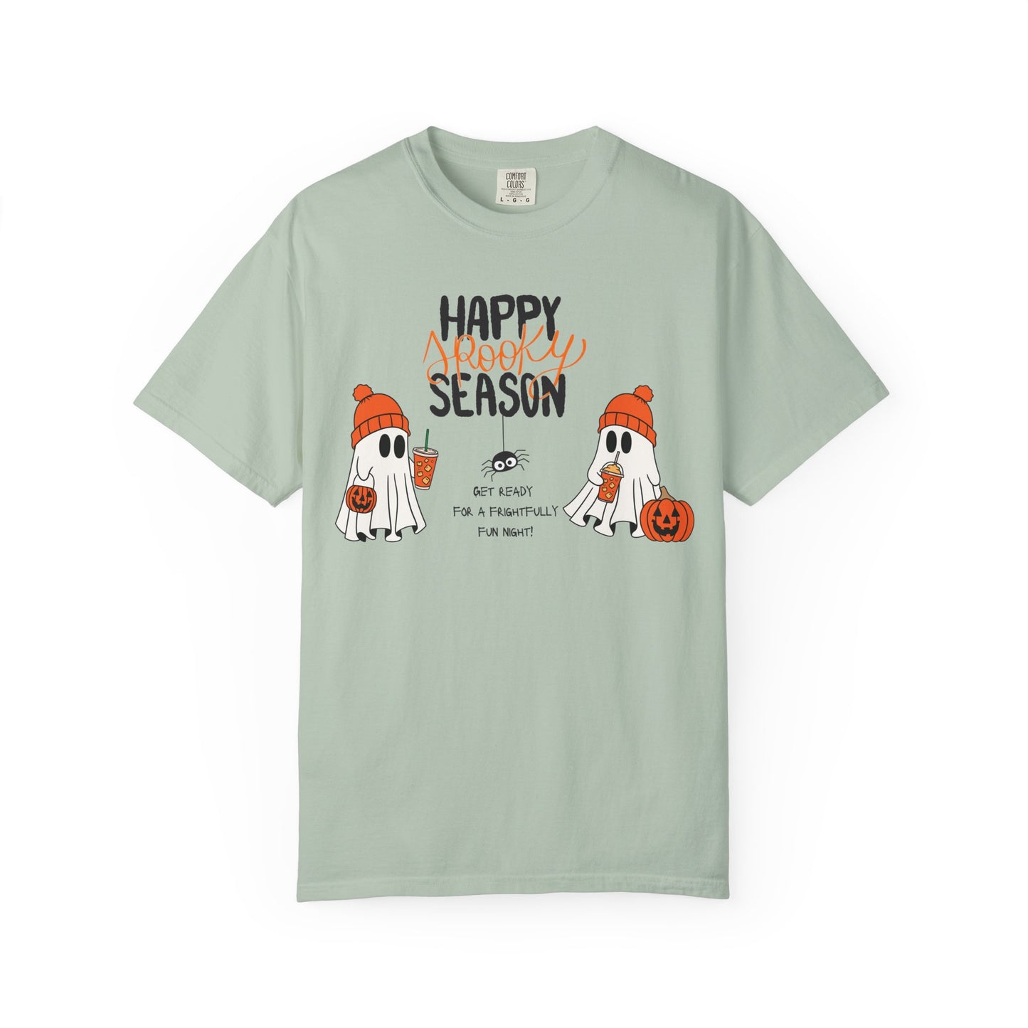 Spooky Season Ghosts Tee – Cozy Drinks & Chilling Vibes!