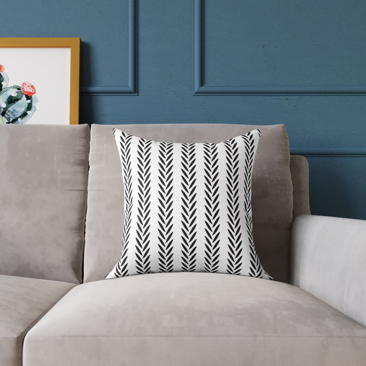 Black and White Chevron Throw Pillow – Minimalist Geometric Cushion