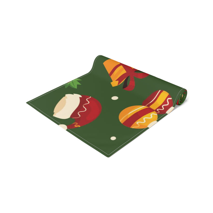 16 x 72 Green Christmas Table Runner (Cotton, Poly)